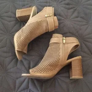 a.n.a | Shoes | Ana Peep Toe Perforated Heel | Poshmark